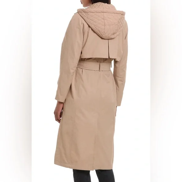 Avec Les Filles Beige Trench Coat with Hood - Picture 4 of 8
